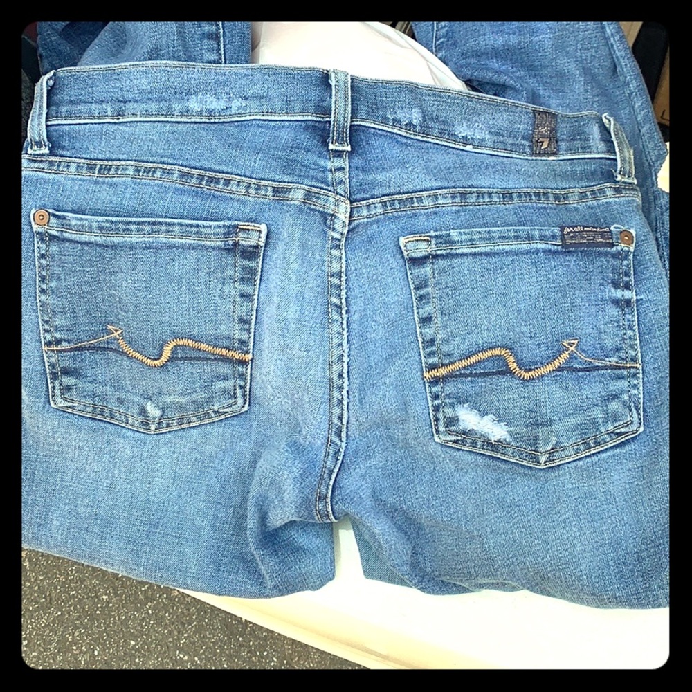 7 For All Mankind Medium Blue Boot Cut Jeans
